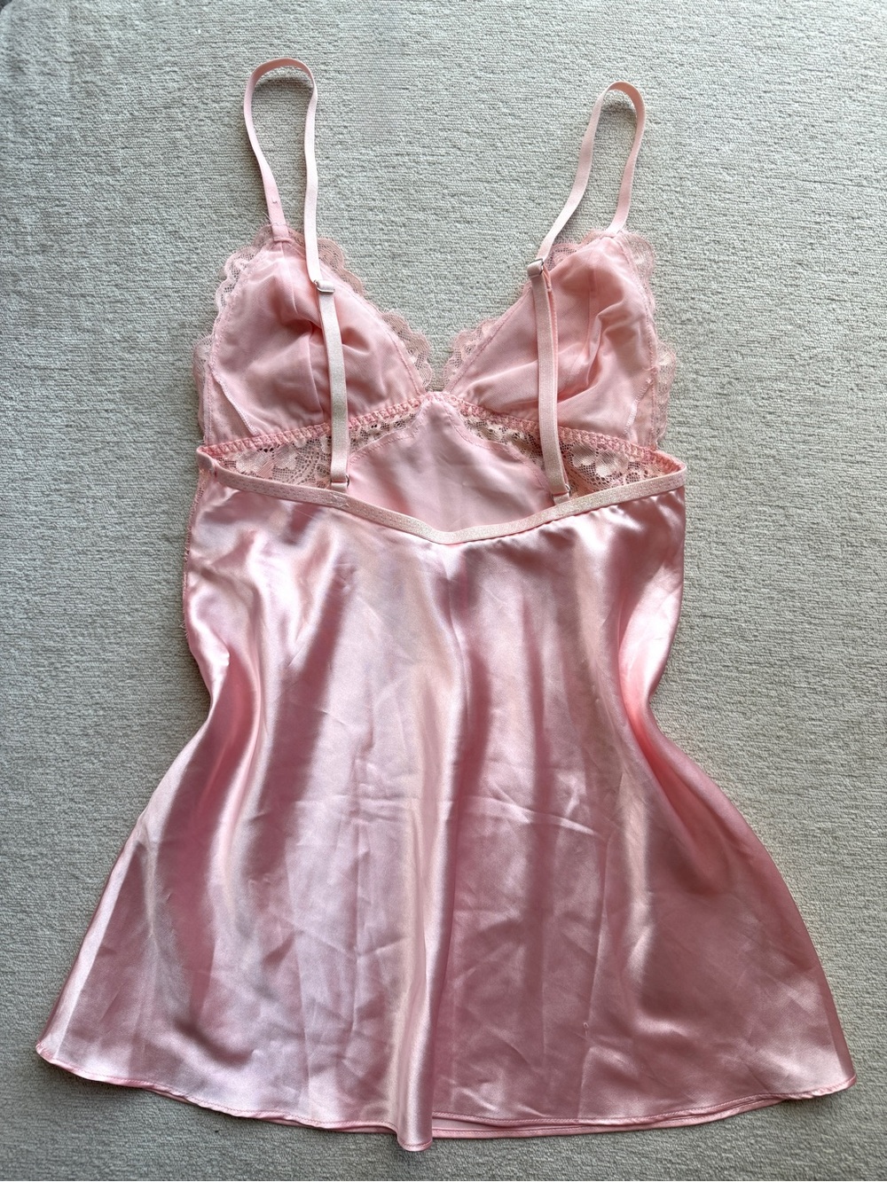 La Senza Pink Satin Slip & Lace Garter Belt - Picture 9 of 16